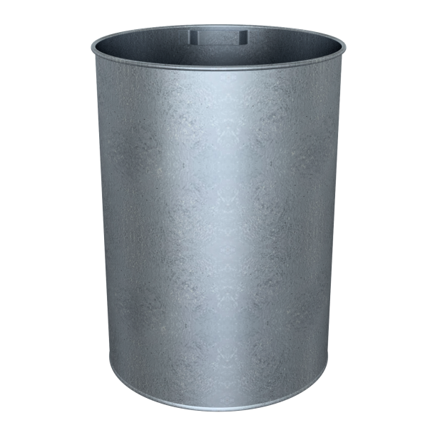 Free-standing litter bin, apporx. 50 l, with lid | Inside container  330 mm, height 440 mm, hot-dip galvanized